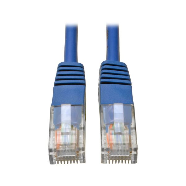 9e8ef4b3b00d2b2ff75671441102507e-5 Tripp Lite series Cat5e 350 MHz Molded (UTP) Ethernet Cable (RJ45 M/M), PoE - Blue, 14 ft. (4.27 m)