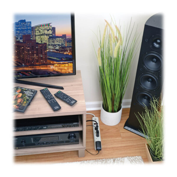 Tripp Lite series Protect It! 7-Outlet Surge Protector, 4 ft. (1.22 m) Cord, 1080 Joules, 1 Diagnostic LED, Light Gray Housing - TLP74R