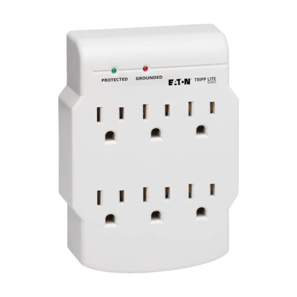 9f76565da7ca03a9375041f400e48634 Tripp Lite series Protect It! 6-Outlet Low-Profile Surge Protector, Direct Plug-In, 750 Joules, Diagnostic LED