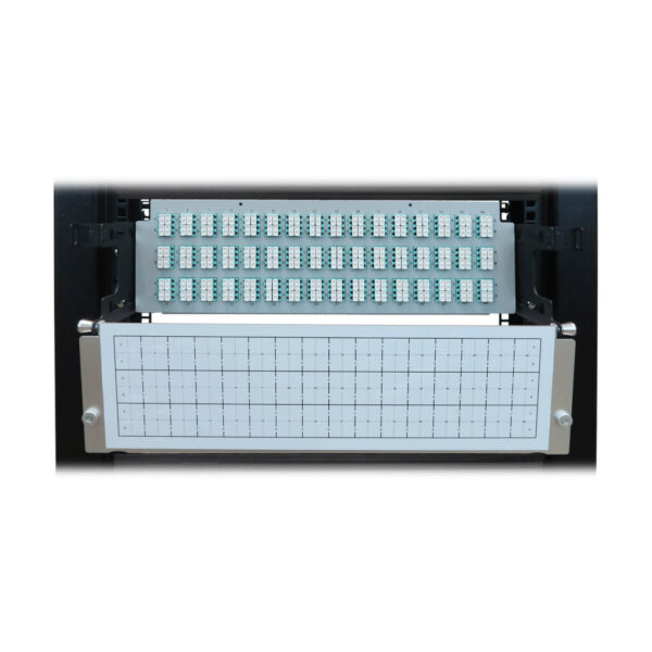 9f8a6f051ce43fbff5db8003e6780d5d Tripp Lite series Preloaded Fiber Patch Panel, 3U - 48x (12F MTP/MPO-PC to 4x LC Duplex F/F) 8F Trunk Cables, OM4 Multimode, 5 m (16.4 ft.)