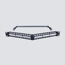 ABP1U-48 48-Port 1U Angled Blank Patch Panel W/Rear Cable Management Bar