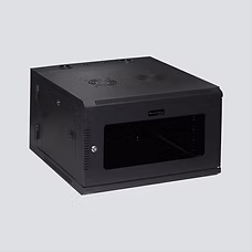 Wavenet 6U Wall-Mount Cabinet, 23.6 x 23.6 x 14.6 in., Steel, Tempered Glass Reversible Door, 1 Fan Pre-Installed - CBTF-WM6U