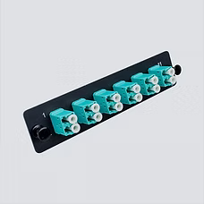 Fiber Adapter Panel, 12-Port, Duplex, LC, MM, OM3, Aqua
