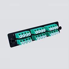 Fiber Adapter Panel, 24-Port, Quad, LC, MM, OM3, Aqua