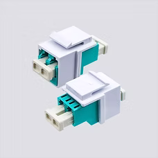 LC Duplex, Zirconia Ceramic Sleeve, OM3, MM, Aqua, LC Adapter, White