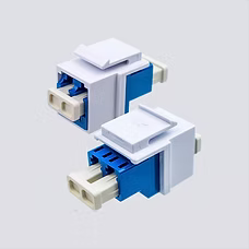 LC Duplex, Zirconia Ceramic Sleeve, OS2, SM, Blue, LC Adapter, White