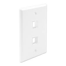 2-Port Single Gang, Flush Style, Faceplate Ivory