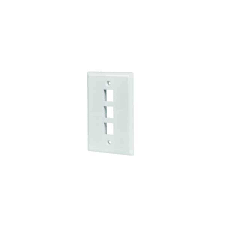 3-Port Single Gang, Flush Style, Faceplate Light Almond