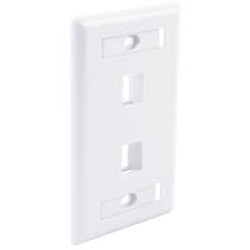 FPW2PXX-S 2-Port Single Gang, Flush Style, Faceplate, W/Window Labels Ivory