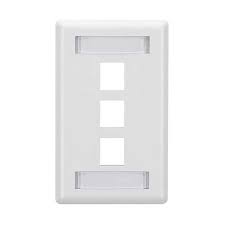 FPW3PXX-S 3-Port, Single-Gang, Flush Stle, W/ Window Labels, 25-Pack Ivory