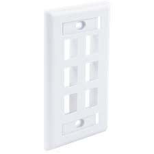 FPW6PXX-S 6-Port Single Gang, Flush Style, Faceplate, W/Window Labels Ivory