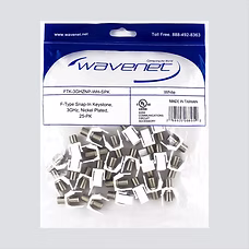 F-Type Snap-in Keystone, 3GHZ, Nickel Plated, 25-Pack, Ivory