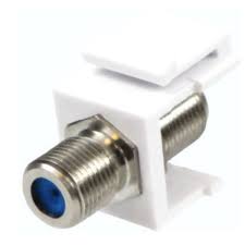 Snap-in, F-Type Nickel Plated 3GHZ F/F, Keystone Insert Modules, Ivory