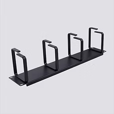 Metal Four Rings Horizontal Cable Manager, Single-Sided, 2U