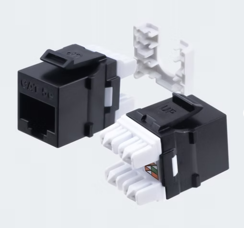 CAT5E, HDJ-Series, UTP, 110-Type, 8P8C (RJ-45), Keystone Jack T568A/B - Black 25-Pack