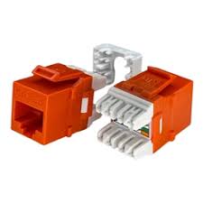 CAT5E, HDJ-Series, UTP, 110-Type, 8P8C (RJ-45), Keystone Jack T568A/B - Orange 25-Pack