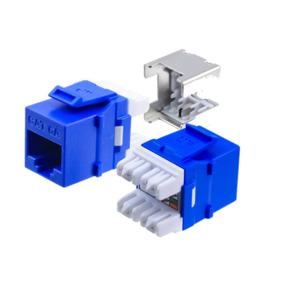 HD-6AKSJBL Image CAT6A, HDJ-Series, UTP, 110-Type, 8P8C (RJ-45), Keystone Jack, T568A/B, Blue