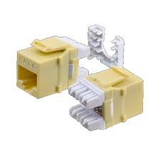 HD-6EKSJLA CAT6, HDJ-Series, UTP, 110-Type, 8P8C (RJ-45), Keystone Jack T568A/B - Light Almond 25-Pack