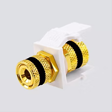 Gold-Plated Binding Post for Audio Speakers, Red/Black Pair, Ivory