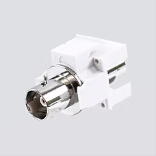 75 Ohm, Nickel Plated Female-TOFEMALE, BNC Keystone, Ivory