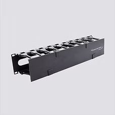 Horizontal High-Density, Single-Sided Cable Manager, Dual Hinge, 2U