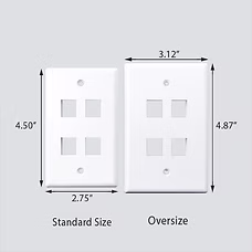 OSWP03XX 3-Port, Oversized Faceplate, Single Gang, Plastic Ivory