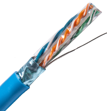 PSI-6ACMXSH-BU-1 PSI Data - Cat6a 4pr/23AWG U/FTP Shielded Sol 10Gig CMP/FT6 Blue 1000' Reel