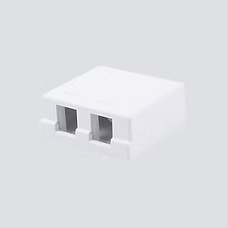 2-Port Surface Mount Box W/Cover & Base, Adhesive Strip & Mounting Screws Ivory