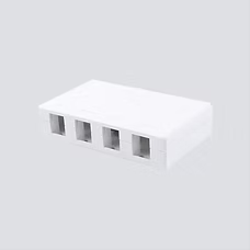 4-Port Surface Mount Box W/Cover & Base, Adhesive Strip & Mounting Screws Ivory