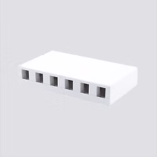 SMB-6XX 6-Port Surface Mount Box W/Cover & Base, Adhesive Strip & Mounting Screws Ivory