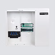 Wavenet 18 in. Structured Wiring Enclosure Kit, Hinged Door, Lock and Keys, 8-Port Cat6 Data, 8-Port Voice, 6-Port 2 GHz Video Splitter - WHWS1802K