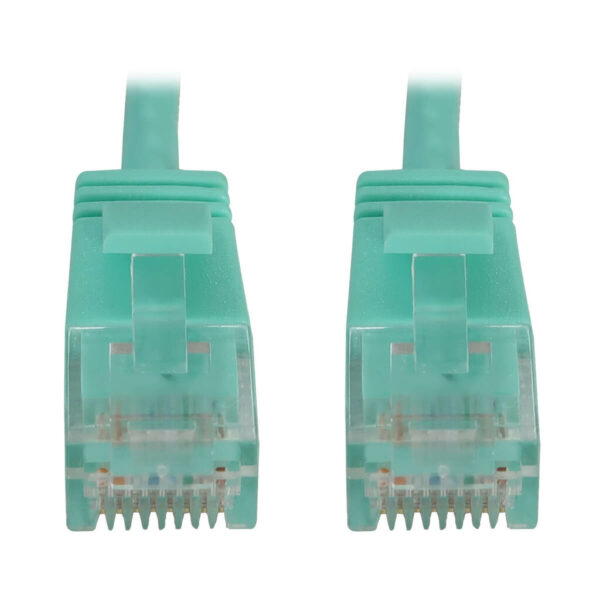 a01180d64fd0eec13fb12c7dd4be3c78 Tripp Lite series Cat6a 10G Snagless Molded Slim UTP Ethernet Cable (RJ45 M/M), PoE, Aqua, 25 ft. (7.6 m)
