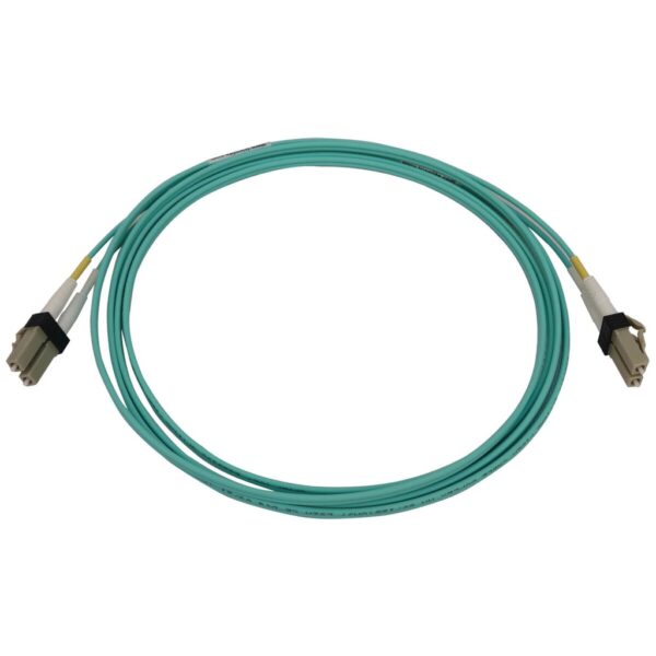 Tripp Lite series 400G Multimode 50/125 OM3 Switchable Fiber Optic Cable (Duplex LC-PC M/M), LSZH, Aqua, 2 m (6.6 ft.)