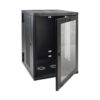 Tripp Lite series SmartRack 18U Low-Profile Switch-Depth Wall-Mount Half-Height Rack Enclosure, Clear Acrylic Window, Hinged Back