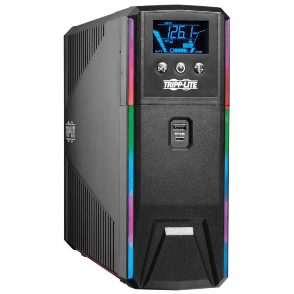 a0a1a54a0eda1506dfca3877f06dde67 Tripp Lite series 1200VA 720W 120V Pure Sine Wave Gaming UPS Battery Backup - LCD, AVR, RGB LEDs, USB Charging, Tower