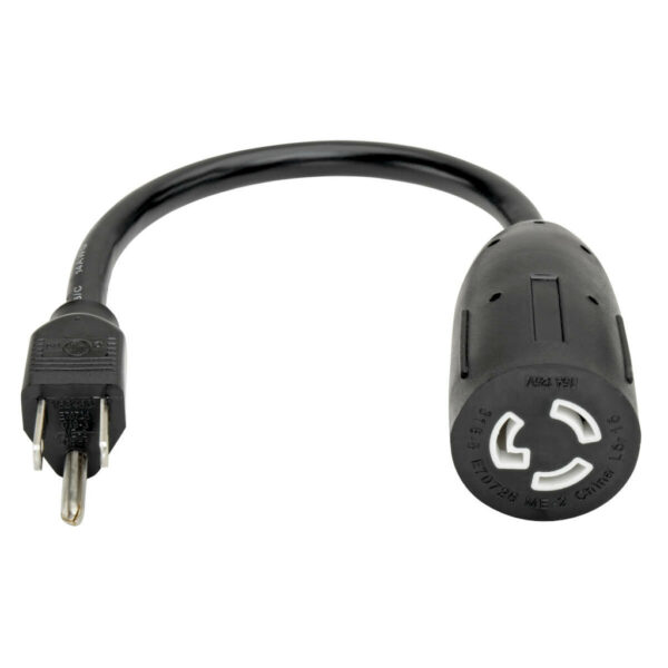 Tripp Lite series Heavy-Duty Power Extension Cable, NEMA L5-15R to NEMA 5-15P - 15A, 120V, 14 AWG, 1 ft. (0.31 m), Black
