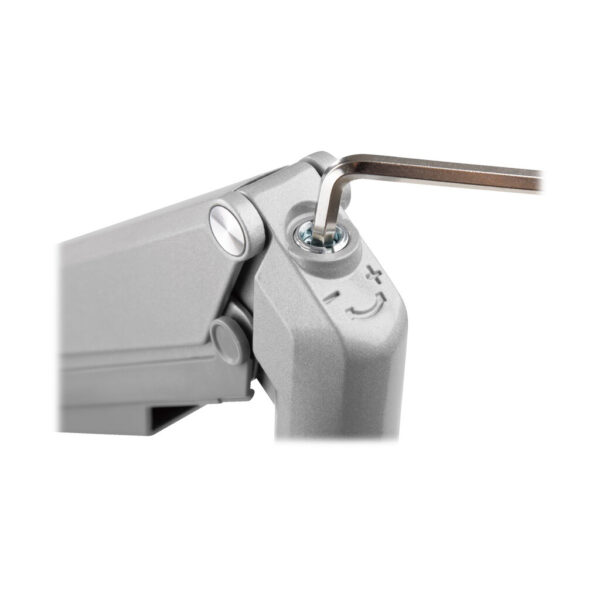 Tripp Lite series Single-Display Gas Spring-Arm Desktop Clamp or Grommet for 13” to 34” Displays - USB and Audio Ports, Aluminum