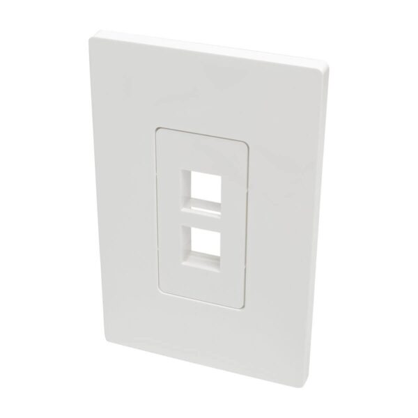 a0d1d17e1d6e4939170237ace4a7e8f4 Tripp Lite series 2-Port Keystone Single-Gang Faceplate, White, TAA