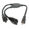 a0dd71866aea3638ebac02a1dcf6598a Tripp Lite series Extension Cord Y Splitter, NEMA 5-15P to 2x NEMA 5-15R - 13A, 120V, 16 AWG, 18-in. (45.72 cm), Black