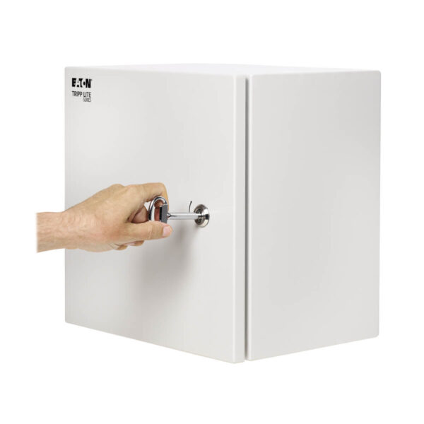 Tripp Lite series SmartRack Outdoor Industrial Enclosure with Lock - NEMA 4, Surface Mount, Metal Construction, 14 x 14 x 6 in., Gray