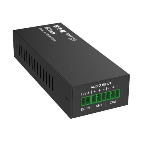 Tripp Lite series Dante 2-Channel Analog Audio Encoder with PoE, 100 meters (328 ft), PCM 2.0 44.1kHz/48kHz/96kHz up to 24 Bit, TAA