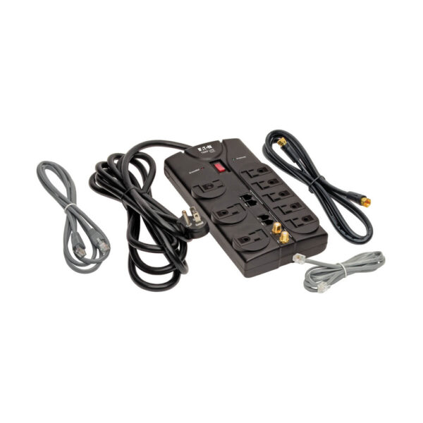 a13c134779d0cf617c0cef7b0570b356 Tripp Lite series Protect It! 8-Outlet Surge Protector, 10 ft. Cord, 3240 Joules, Modem/Coax/Ethernet Protection, RJ45