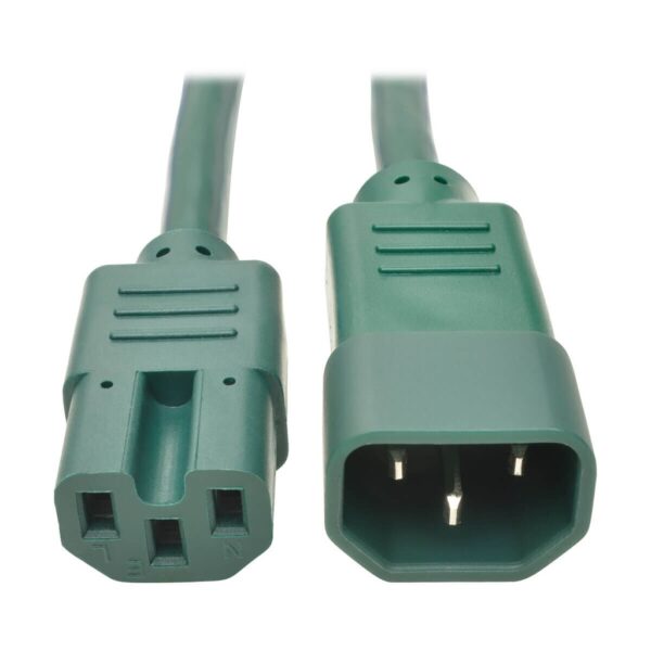 Tripp Lite series Power Cord C14 to C15 - Heavy-Duty, 15A, 250V, 14 AWG, 6 ft. (1.83 m), Green
