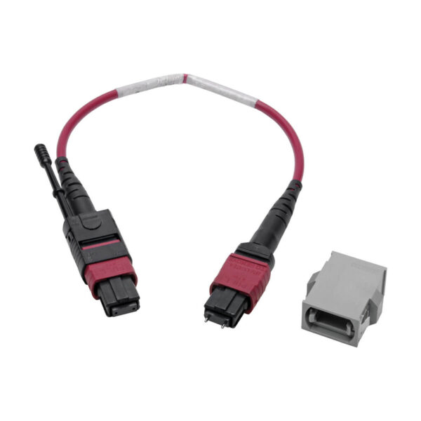 Tripp Lite series MTP/MPO Parallel Optics Base-8 Migration Fiber Adapter, Polarity A to B, 12 Fiber, 40GB/100GB, OM4 M/F, Magenta, 8 in.