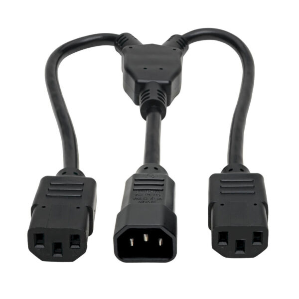 a155abdb29994810b7bd07c058a812d7 Tripp Lite series Power Cord Splitter, C14 to 2xC13 PDU Style - 10A, 250V, 18 AWG, 18-in. (45.72 cm), Black