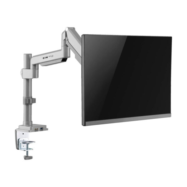 Tripp Lite series Single-Display Gas Spring-Arm Desktop Clamp or Grommet for 13” to 34” Displays - USB and Audio Ports, Aluminum