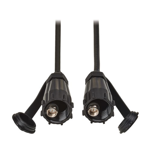 Tripp Lite series Rigid Industrial RF Coaxial Cable (M/M) - IP68, F-Type Connectors, 10 ft. (3.1 m), Black