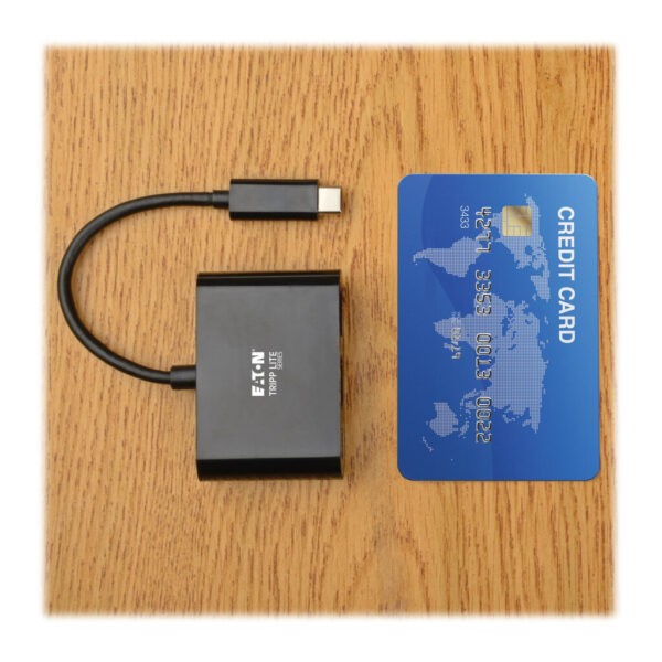 Tripp Lite series USB-C to HDMI 4K Adapter with USB 3.x (5Gbps) Hub Port and 60W PD Charging, HDCP, Black