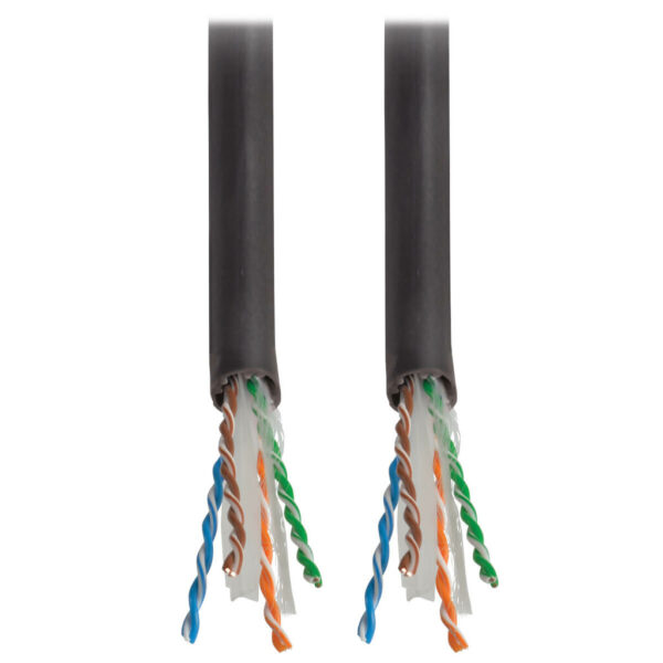 Tripp Lite series Cat6 Gigabit Solid Core UTP PVC Bulk Ethernet Cable, Black, 1000 ft. (304.8 m), TAA