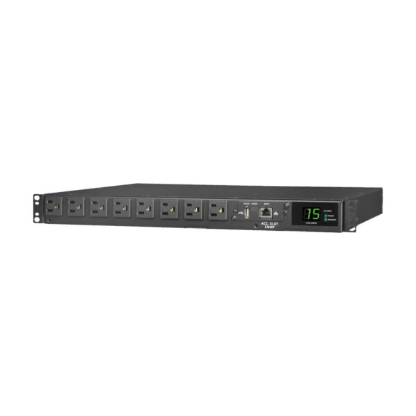 Tripp Lite series 1.44kW 120V Single-Phase ATS/Monitored PDU - 8 NEMA 5-15R Outlets, Dual 5-15P Inputs, 12 ft. Cords, 1U, TAA